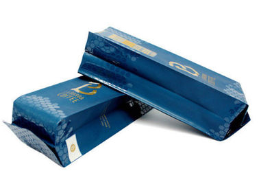 Coffee Flat Bottom Gusset Bags , Bottom Gusset Pouch Laminated Printed Artwork